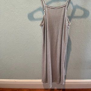 High Neck striped Mini Dress